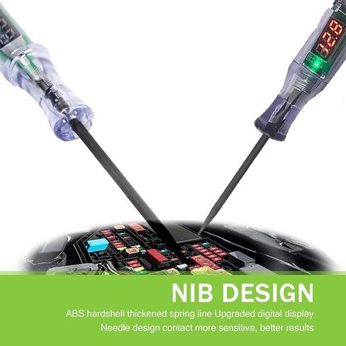 1 PC Car Digital Display LED Circuit Test Pen, 3V-70V Multi-Function Induction Test Pen, High-Definition Digital Display Pen Induction Long Probe, Suitable for Most Car Models (Black) in Saudi Arabia