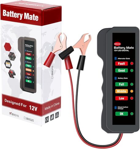 جهاز فحص بطارية السيارة، جهاز فحص حالة البطارية، جهاز اختبار بطارية السيارات 12 فولت واختبار المولد، جهاز اختبار المولد الرقمي للسيارات مع مؤشر LED، مؤشر اختبار حمل السيارات للسيارة والشاحنات وسيارات الدفع الرباعي in Kuwait