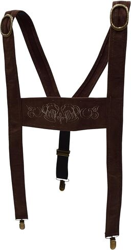 Lederhosen Suspenders German Oktoberfest Alpine Fedora Hat Adult Costume Set in Kuwait
