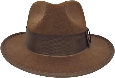Adult Brown Adventurer Fedora Hat Mobster Felt Panama Gatsby Costume Accessory in Kuwait