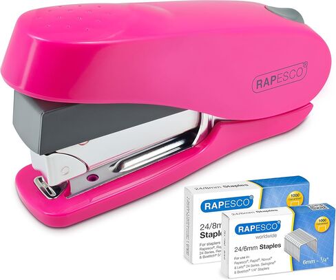 Rapesco 1468 Luna Less Effort Stapler with 2000 Staples, 50 Sheet Capacity, Hot Pink in Saudi Arabia
