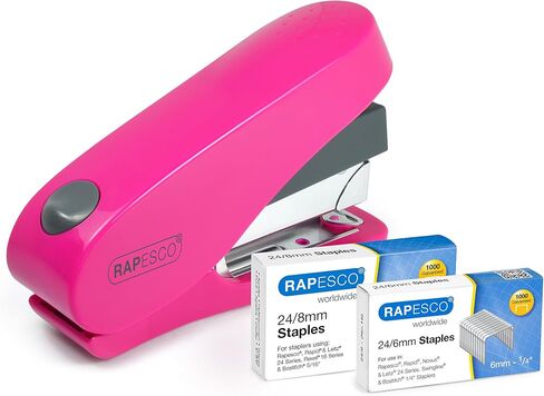 Rapesco 1468 Luna Less Effort Stapler with 2000 Staples, 50 Sheet Capacity, Hot Pink in Saudi Arabia