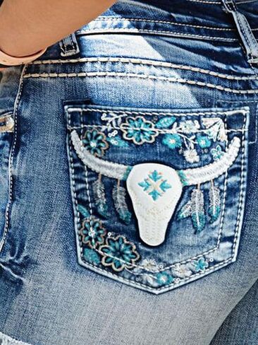 Flamingals Women's Ripped Stretchy Jean Shorts Mid Rise Skinny Denim Shorts Distressed Frayed Raw Hem Casual Summer Shorts in Saudi Arabia