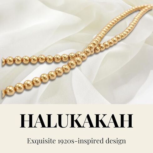 Halukakah 1920s Long Pearl Necklace for Women - Exquisite Natural Cultured Pearls - Luxurious 8mm Strand with Timeless Elegance - Length 60"/71" - Perfect for Special Occasions in Saudi Arabia