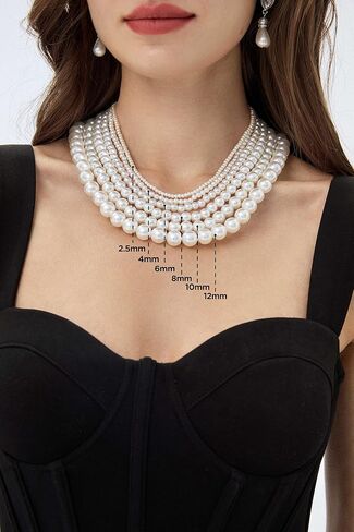 جولة تقليد اللؤلؤ قلادة لؤلؤة الزفاف للهدايا مجوهرات العرائس in Kuwait