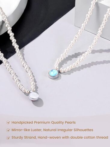Baroque Pearl Necklace for Women, Birthstone Choker 4/5 MM Dainty Imitation Pearl Necklaces Wedding Pearl Necklace Delicate Jewelry for Women Simple Bridesmaid Jewelry Gifts in Saudi Arabia