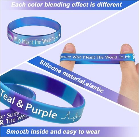 100 Pcs Suicide Prevention Awareness Silicone Wristband Bracelet Mental Health Stretch Wristbands Suicide Awareness Bracelets Suicide Prevention Bracelet for Men Women Teenagers, 10 Designs in Saudi Arabia