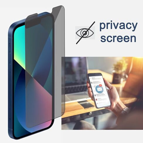 Ailun 2Pack Privacy Screen Protector for iPhone 13 Pro [6.1 inch Display] + 2 Pack Camera Lens Protector, Anti Spy Private Tempered Glass Film,[9H Hardness] - HD [Black][4 Pack] in Saudi Arabia
