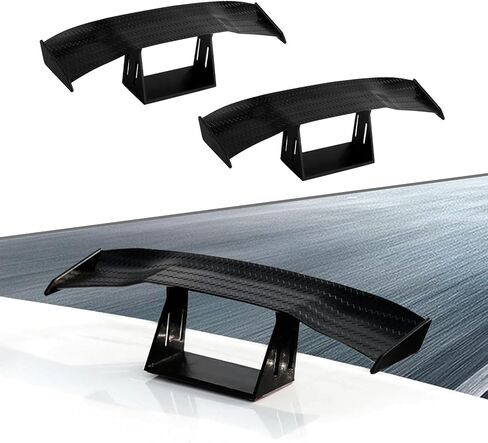 3 قطع جناح خلفي صغير لصندوق السيارة، مقاس 6.6 بوصة، نسيج من ألياف الكربون مخصص لتزيين جناح الذيل المعدل GT، بدون ملحقات خارجية مثقوبة، عالمية لمعظم السيارات (أسود) in Kuwait