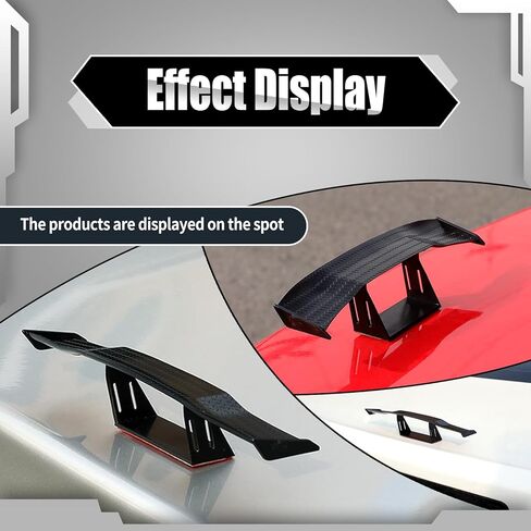 3 قطع جناح خلفي صغير لصندوق السيارة، مقاس 6.6 بوصة، نسيج من ألياف الكربون مخصص لتزيين جناح الذيل المعدل GT، بدون ملحقات خارجية مثقوبة، عالمية لمعظم السيارات (أسود) in Kuwait