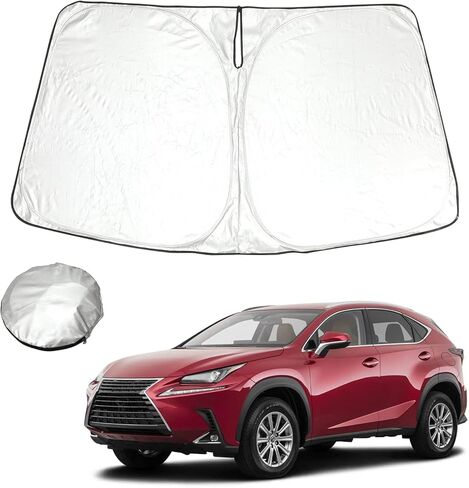 Foldable Windshield Sun Shade Compatible with Lexus RX 2024 2023 2022 2021 2020 2019 2018 2017 2016,Front Window Lexus RX Sunshade Sun Visor Cover Blocks UV Rays Keep Your Car Cooler in Kuwait
