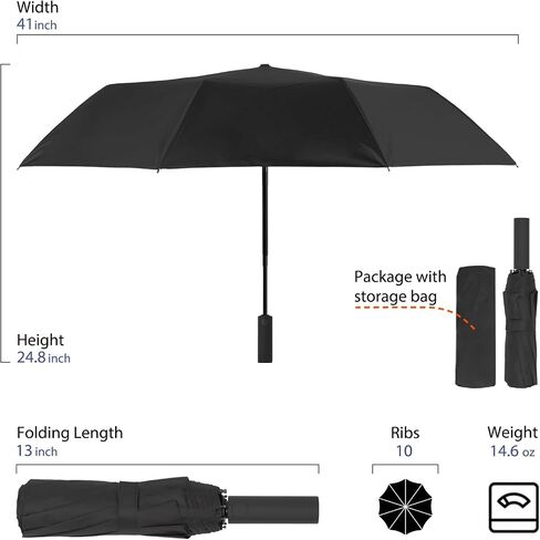 Automatic Umbrella Compact Auto Open Close Folding Umbrella Large Rain Umbrella for Travel UV Umbrella for Sun Portable Lightweight Windproof Waterproof Car Umbrella for Men Women 10 Ribs in Saudi Arabia