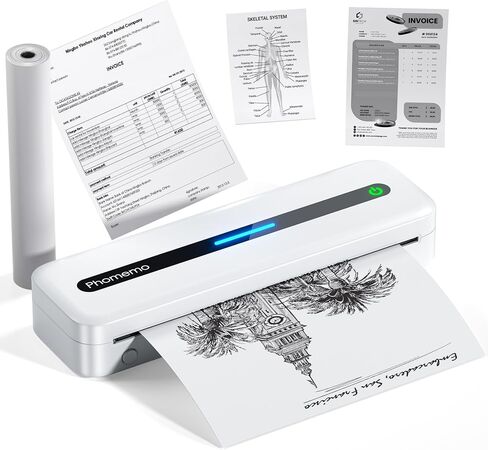 طابعات Phomemo M832 المحمولة اللاسلكية للسفر، طابعة حرارية رائدة جديدة، طابعة بلوتوث لاسلكية بدون حبر تدعم ورق 2 بوصة/3 بوصة/4 بوصة/A4/8.5 بوصة × 11 بوصة، متوافقة مع هواتف Android وiOS والكمبيوتر المحمول in Saudi Arabia
