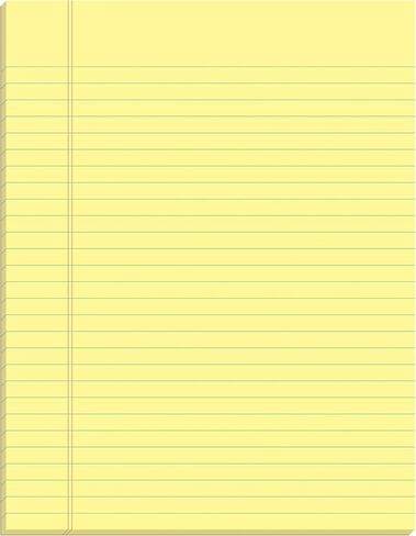 وسادات كتابة TOPS The Legal Pad Plus، لاصق علوي، 8-1/2 بوصة × 11 بوصة، قاعدة قانونية، ورق كناري، 50 ورقة، 12 حزمة (71522) in Saudi Arabia