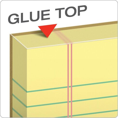 وسادات كتابة TOPS The Legal Pad Plus، لاصق علوي، 8-1/2 بوصة × 11 بوصة، قاعدة قانونية، ورق كناري، 50 ورقة، 12 حزمة (71522) in Saudi Arabia