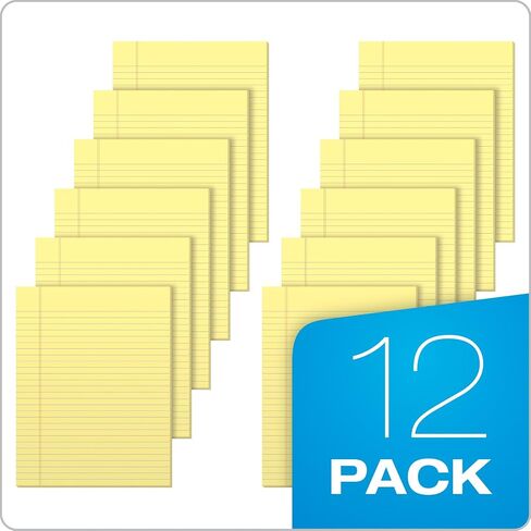 وسادات كتابة TOPS The Legal Pad Plus، لاصق علوي، 8-1/2 بوصة × 11 بوصة، قاعدة قانونية، ورق كناري، 50 ورقة، 12 حزمة (71522) in Saudi Arabia