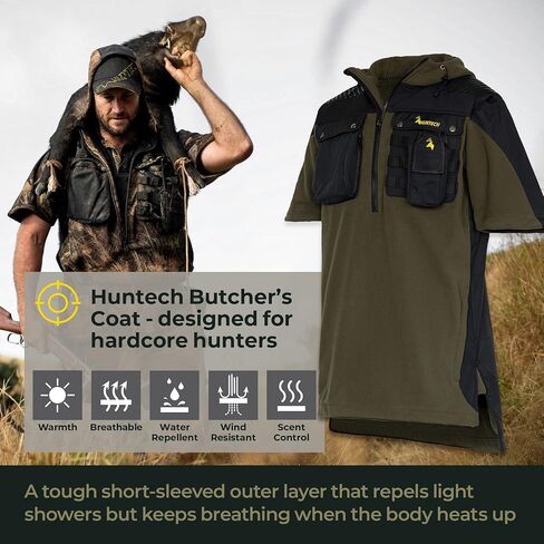 Butcher Hunting Jacket - Deer, Wild Boar Hunting Clothes For Men - Green and Camo in Saudi Arabia
