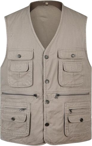 Men's Casual Lightweight Outdoor Vest Work Fish Photo Cargo Safari Hiking Travel Vest With Pocket in Saudi Arabia