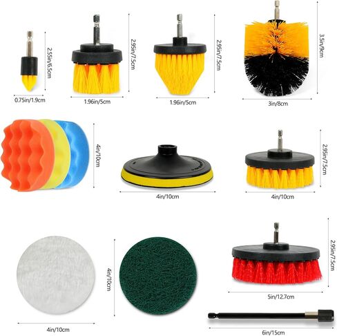مجموعة فرش الحفر النظيفة المكونة من 45 قطعة: أداة تنظيف كهربائية متعددة الأغراض ومجموعة تفصيلية مع مرفق وصول ممتد لتفصيل بلاط الجص وتفصيل السيارة والمزيد (المثقاب غير متضمن) in Kuwait