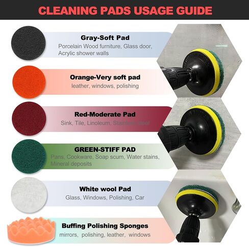 مجموعة فرش الحفر النظيفة المكونة من 45 قطعة: أداة تنظيف كهربائية متعددة الأغراض ومجموعة تفصيلية مع مرفق وصول ممتد لتفصيل بلاط الجص وتفصيل السيارة والمزيد (المثقاب غير متضمن) in Kuwait