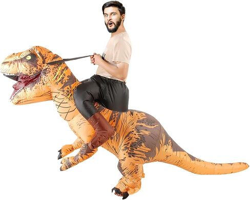 Inflatable Dinosaur Costume Adult, Blow Up Halloween Costumes Riding Dinosaur Inflatable Costume Adult 5'4" to 6'3" in Saudi Arabia