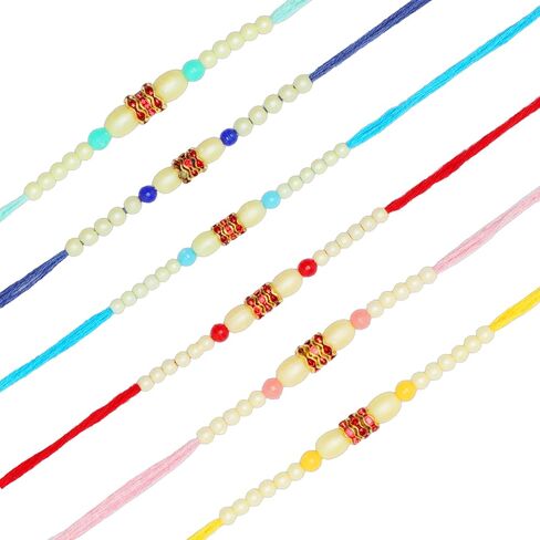 Set of 6 Rakhi for Brother Rakhi Thread for Bhai Bhabhi Bhaiya and Bhatiji veera Raksha Bandhan Rakhi Set Dora Bracelet Kalwa with gift Pack for Brother Sister Indian Traditional Festival Rakhi in Saudi Arabia