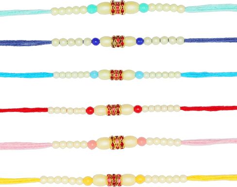 Set of 6 Rakhi for Brother Rakhi Thread for Bhai Bhabhi Bhaiya and Bhatiji veera Raksha Bandhan Rakhi Set Dora Bracelet Kalwa with gift Pack for Brother Sister Indian Traditional Festival Rakhi in Saudi Arabia
