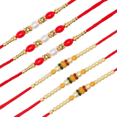 Set of 6 Rakhi for Brother Rakhi Thread for Bhai Bhabhi Bhaiya and Bhatiji veera Raksha Bandhan Rakhi Set Dora Bracelet Kalwa with gift Pack for Brother Sister Indian Traditional Festival Rakhi in Saudi Arabia