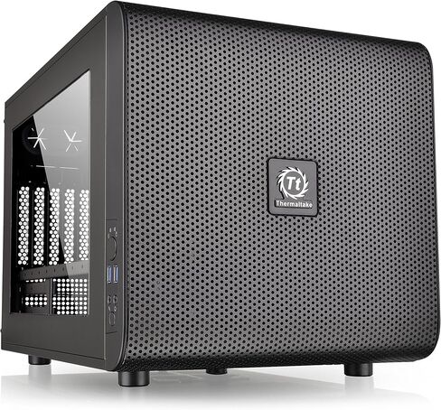 Thermaltake Core V1 Snow Edition SPCC Mini ITX Cube Computer Chassis CA-1B8-00S6WN-01, White in Kuwait
