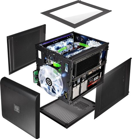 Thermaltake Core V1 Snow Edition SPCC Mini ITX Cube Computer Chassis CA-1B8-00S6WN-01, White in Kuwait