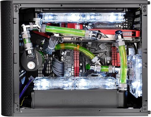 Thermaltake Core V1 Snow Edition SPCC Mini ITX Cube Computer Chassis CA-1B8-00S6WN-01, White in Kuwait