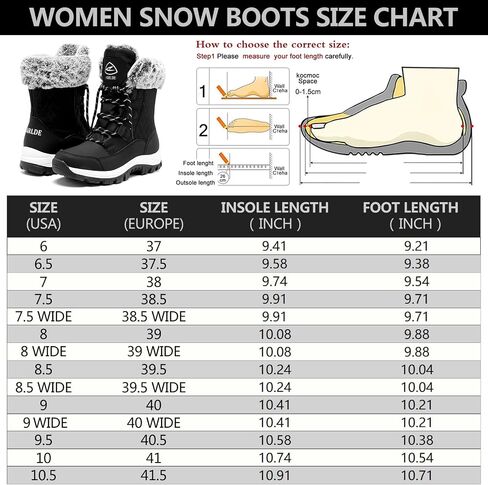 EARLDE Women’s Snow Boot With Waterproof Lace Up Mid-Calf Outdoor Winter Deep Tread Rubber Sole in Saudi Arabia