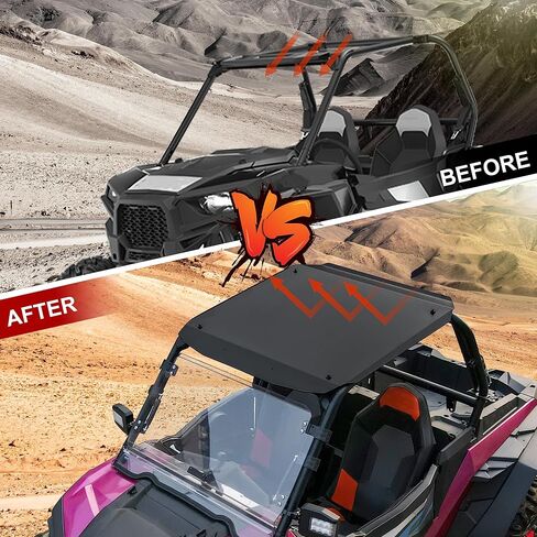 SAUTVS UTV Aluminum Roof for RZR XP 1000, Aluminum Hard Roof Top 2 Seater Sun Visor Cover for Polaris RZR 900 / XP / 1000 / Turbo 2014-2023 in Saudi Arabia