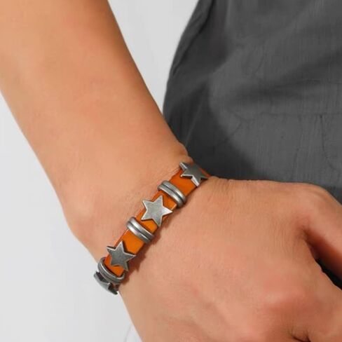 Choistily Leather Bracelet for Women Grunge Bracelets Stackable Leather Bracelets Boho Layered Bracelets Star Wrap Bracelets Braided Cuff Bracelets Set in Saudi Arabia