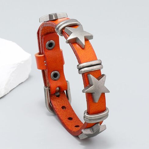 Choistily Leather Bracelet for Women Grunge Bracelets Stackable Leather Bracelets Boho Layered Bracelets Star Wrap Bracelets Braided Cuff Bracelets Set in Saudi Arabia