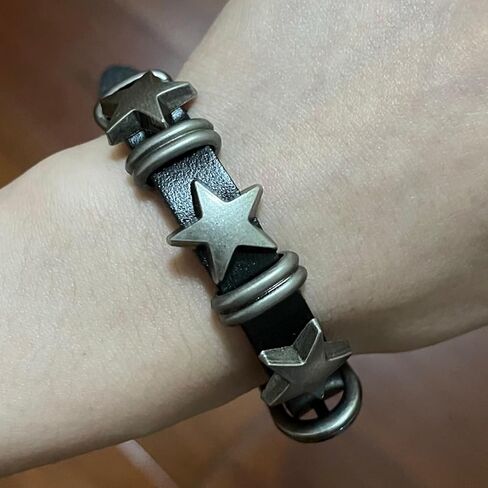 Choistily سوار جلدي للنساء أساور الجرونج تكويم أساور جلدية بوهو الطبقات أساور نجمة التفاف أساور مضفر الكفة الأساور مجموعة in Kuwait