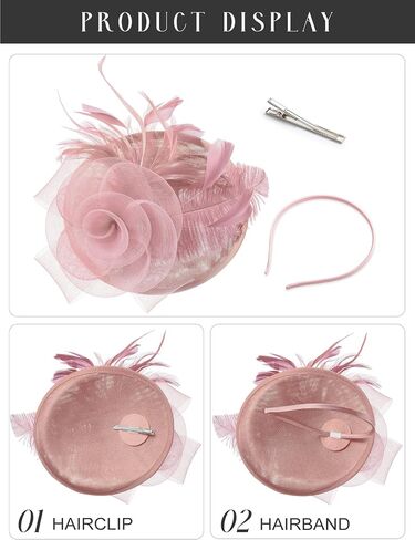 SWEETV Flower Sinamay Tea Party Fascinators for Women, Kentucky Derby Hats for Church, Cocktail, Wedding, Fancy Dress Party in Saudi Arabia