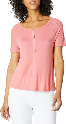 Splendid Women's Short Sleeve Henley T-Shirt Casual Lounge Pajama Top Pj in Saudi Arabia