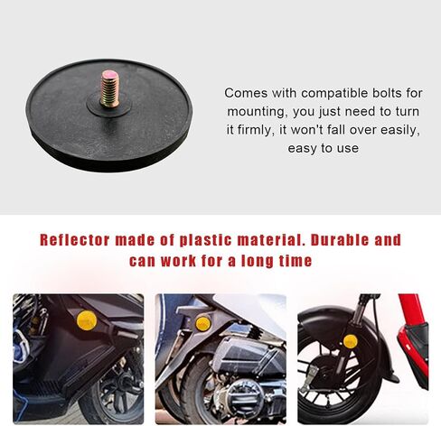 2 PCS Motorcycle Reflectors, Plastic Round Reflective Warning Reflector with Bolts, Safety Reflector for Motorcycles, Scooters and Bicycles, Motorcycle Accessories (Orange) in Saudi Arabia