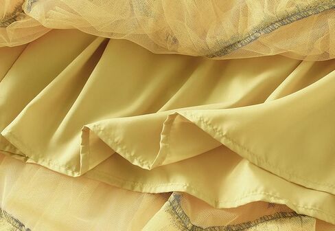 Women's Mid-Length Lace A-line Skirt Multi-Lay Casual Tulle Mesh Irregular Pleated Dance Skirts in Saudi Arabia