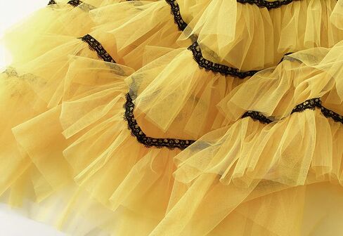 Women's Mid-Length Lace A-line Skirt Multi-Lay Casual Tulle Mesh Irregular Pleated Dance Skirts in Saudi Arabia
