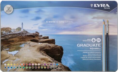 LYRA Graduate Aquarell Colored Pencil Set, Assorted Colors, Set of 36 (2881360) in Saudi Arabia