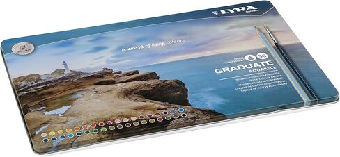 LYRA Graduate Aquarell Colored Pencil Set, Assorted Colors, Set of 36 (2881360) in Saudi Arabia