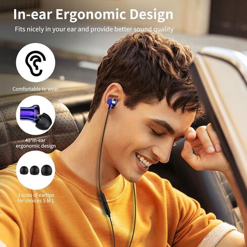سماعة رأس USB C، سماعات أذن سلكية من COOYA USB من النوع C، سماعات أذن مغناطيسية بخاصية إلغاء الضوضاء داخل الأذن + ميكروفون لهاتف iPhone 15 Pro Max iPad 10 Samsung Galaxy S23 FE S22 Ultra A54 S21 S20 Pixel 8 7a OnePlus in Kuwait