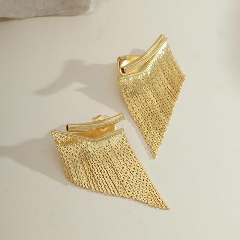ATENA 18K Gold Plated Ear Jacket Earrings for Women | L90 Chain in Saudi Arabia