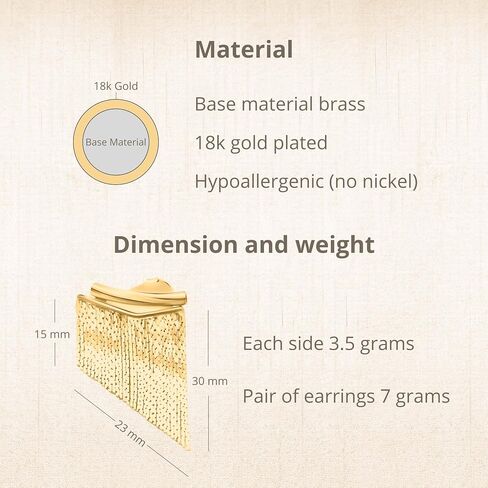 ATENA 18K Gold Plated Ear Jacket Earrings for Women | L90 Chain in Saudi Arabia