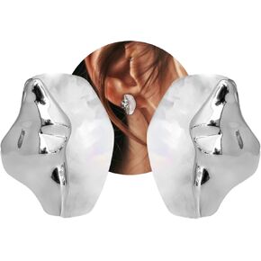Mother of Pearl Earrings for Women Trendy - 925 Sterling Silver Stud with White Gold Plated, Statement Delicate Lightweight Jewelry, 2024 Urban Fashion Trends for Wedding Gifts