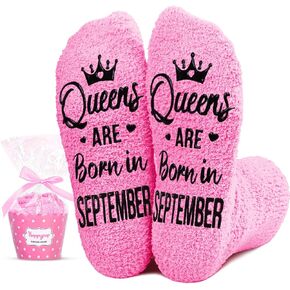 HAPPYPOP Birthday Gifts for Women Teen Girls - Birthday Socks August September October Birthday Gifts