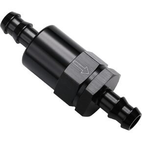 5/16" Billet Inline Fuel Filter 30 Micron Aluminum Black