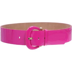Women's Wide High Waist Horseshoe Buckle Wide Patent Leather Belt